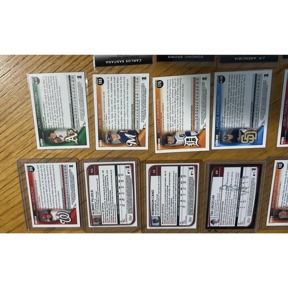 2010 Topps Bowman Baseball Insert RC Card Lot 16 Donaldson Pujols Kershaw